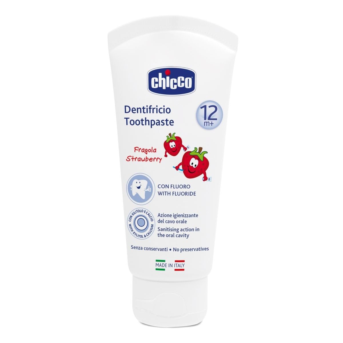 Chicco maasikamaitseline hambapasta lastele, 50 ml, alates 12. kuust