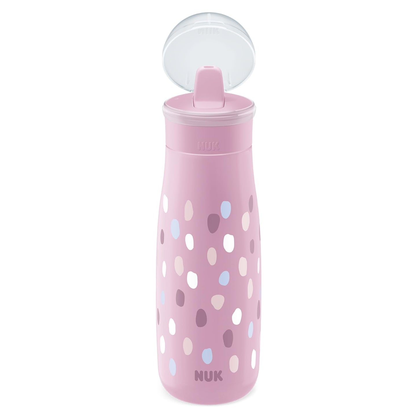 NUK Mini-Me Flip joogipudel kõrrega, 450 ml, roosa, 12+ kuud