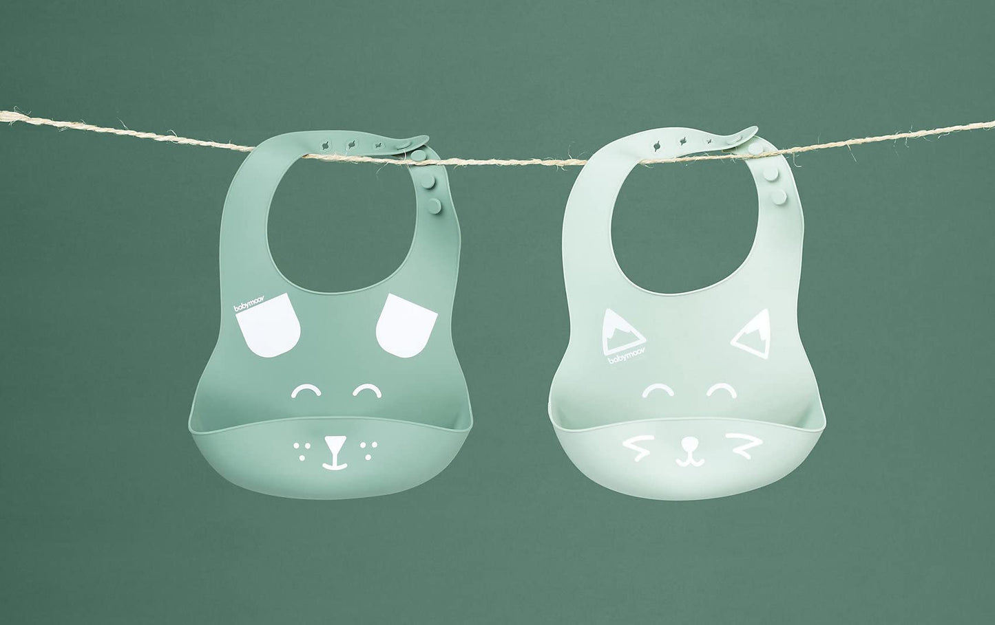 Babymoov BIB’ISY 2-osaline silikoonist põllekomplekt, roheline