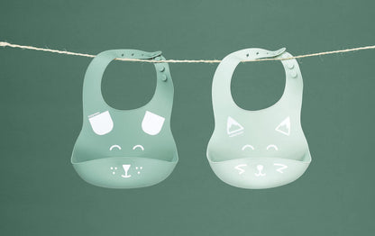 Babymoov BIB’ISY 2-osaline silikoonist põllekomplekt, roheline