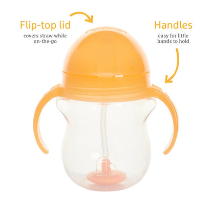 Munchkin Click Lock joogitopsid pehme kõrrega, 207 ml, 2 tk – sinine/oranž
