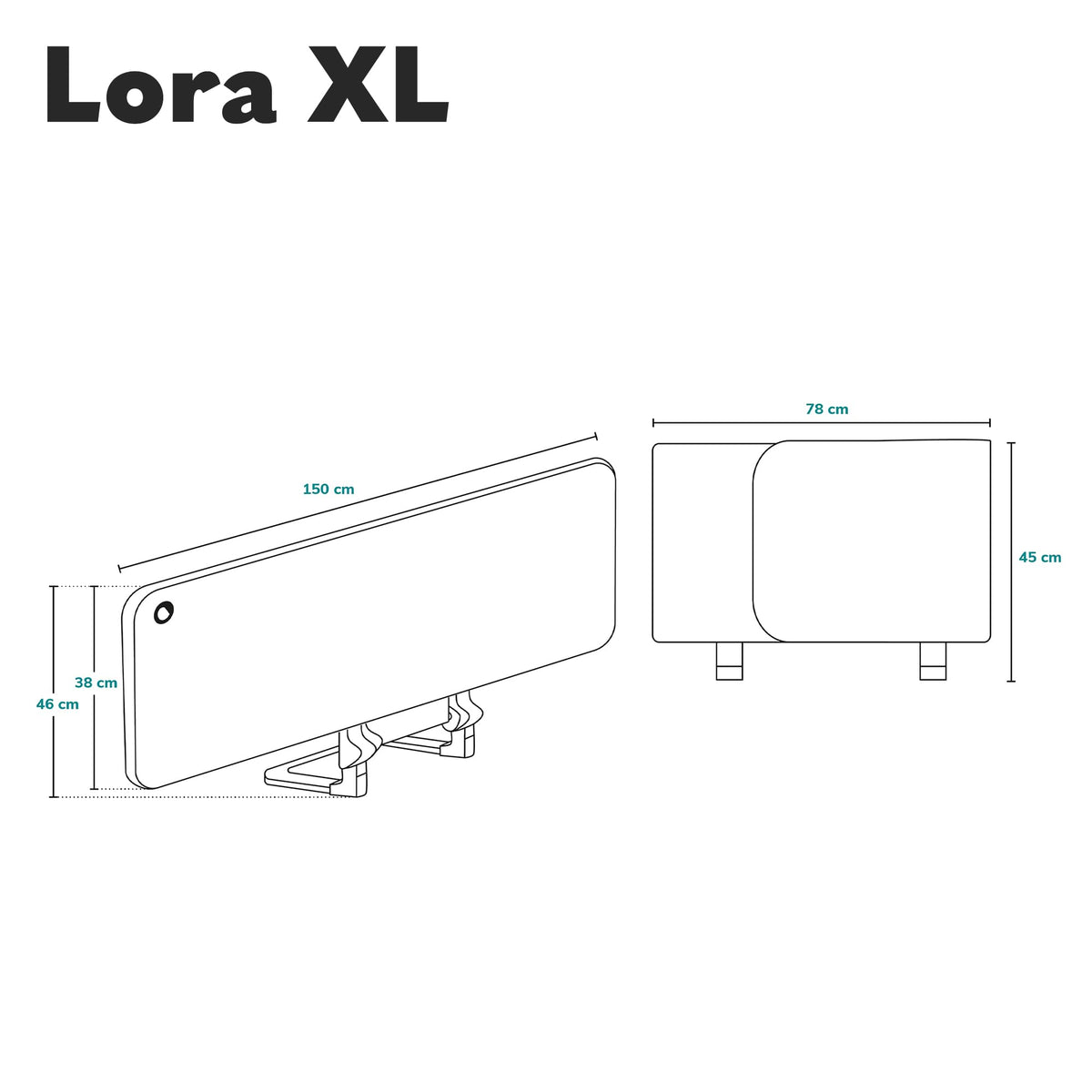 Lionelo Lora XL voodipiire vanemate voodile 150 cm, hall (18 kuud kuni 5 aastat)