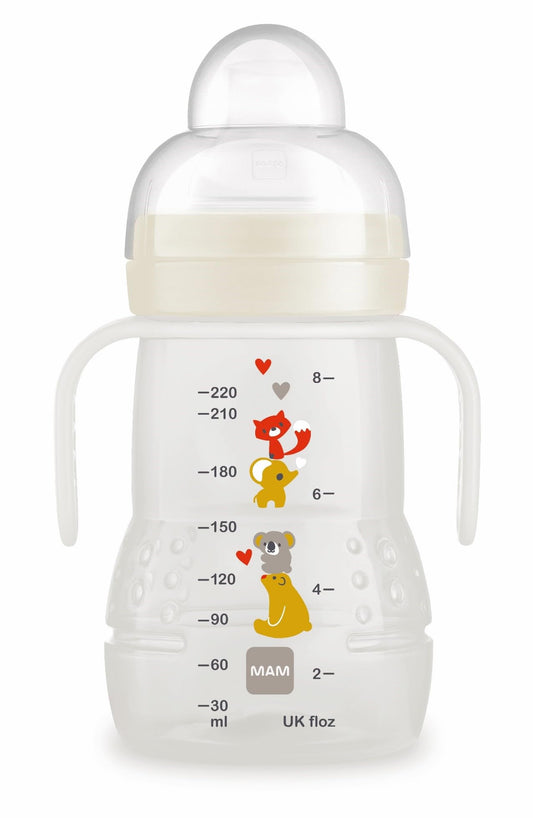 MAM 2-in-1 lutipudel ja tass, 220 ml, alates 4. elukuust, neutraalne