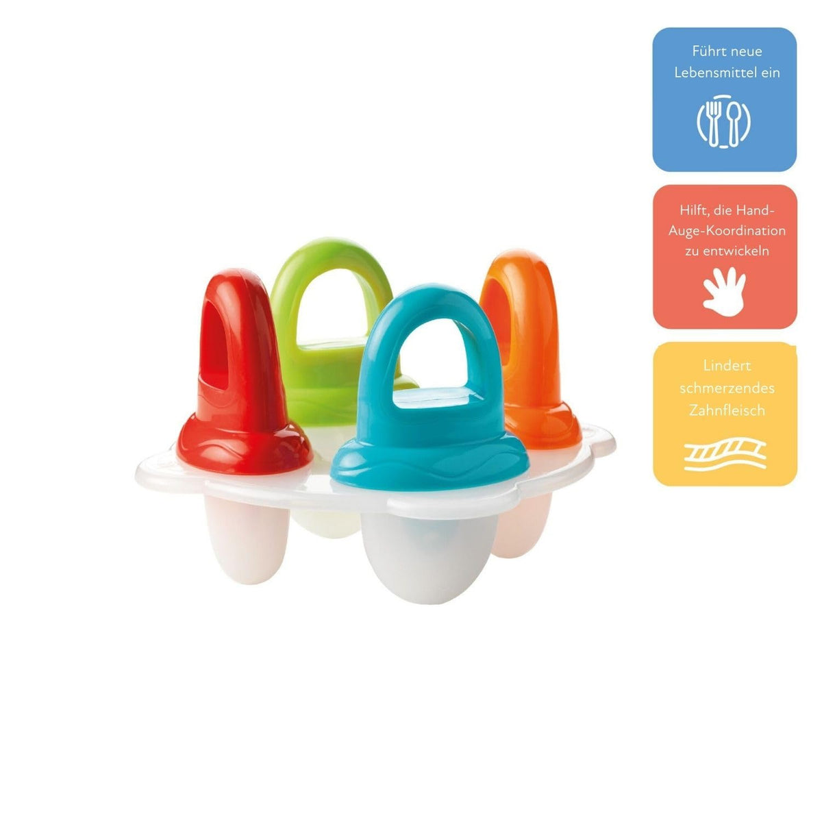 Nuby jäätisevormid Garden Fresh 6+ kuud, 4 tk, BPA-vaba