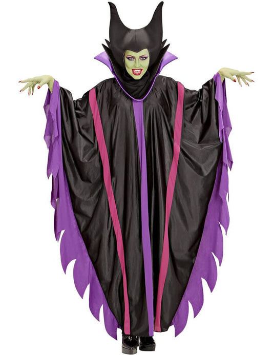 Maleficent costume for women, M-XL, dress and headpiece