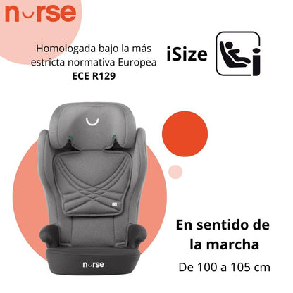 Nurse by Jané Spring i-Size turvatool 100–150 cm, ISOFIX, kokkupandav, must