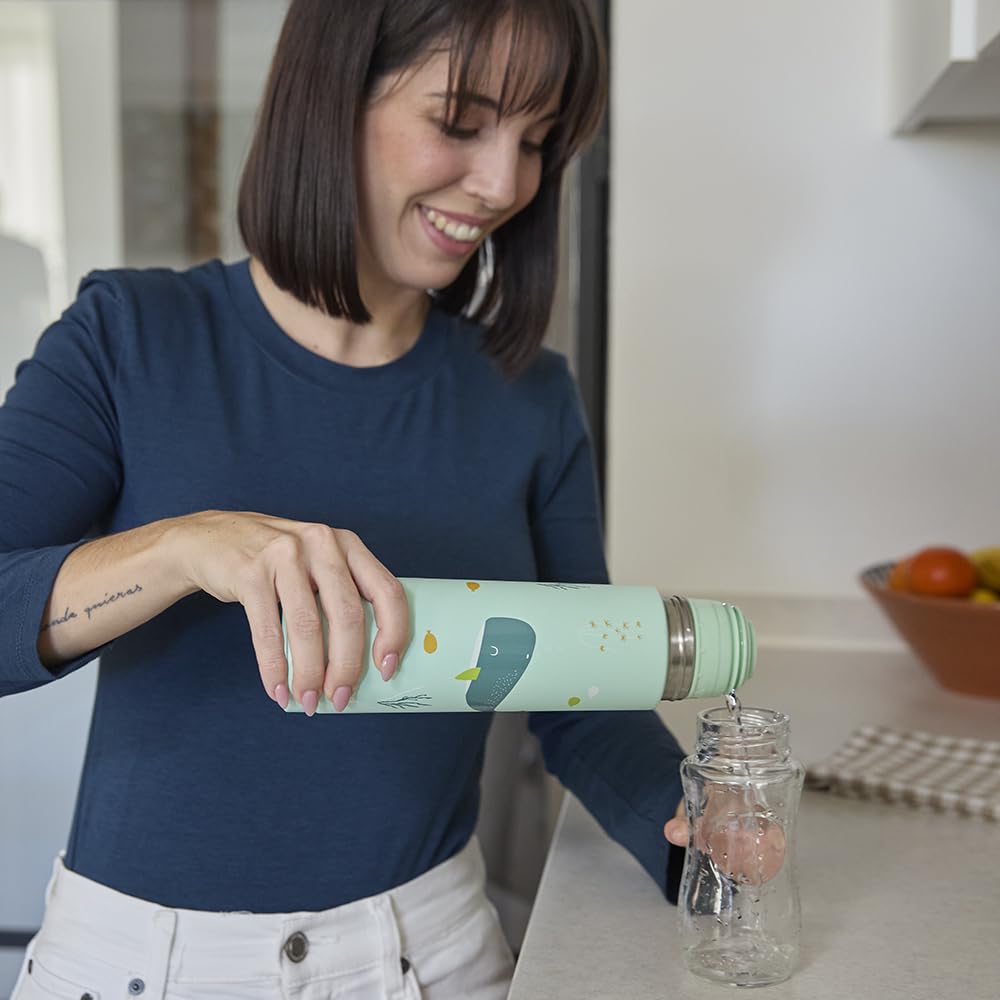 Miniland Whaley roostevabast terasest termos, 500 ml, sinine