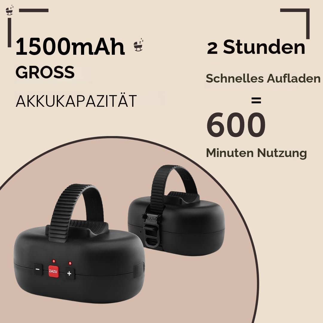 ZAZU Robby automaatne vankril kiigutaja, must, USB-laetav, 40-minutiline taimer, nutikas nutusensor