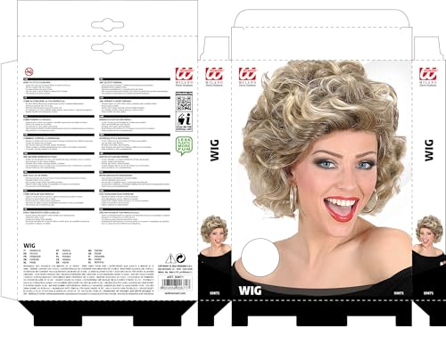 Blonde curly wig "Olivia", costume accessory for carnival and retro party