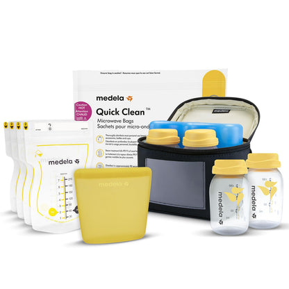 Medela rinnapiima hoiustamise komplekt 150 ml pudelite, Easy Pour kottide ja jahutuskotiga