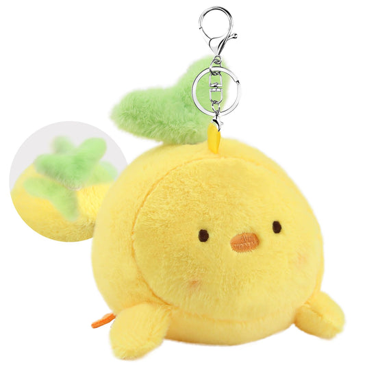 ANBOOR small interactive plush toy with keychain, 14 cm, duck
