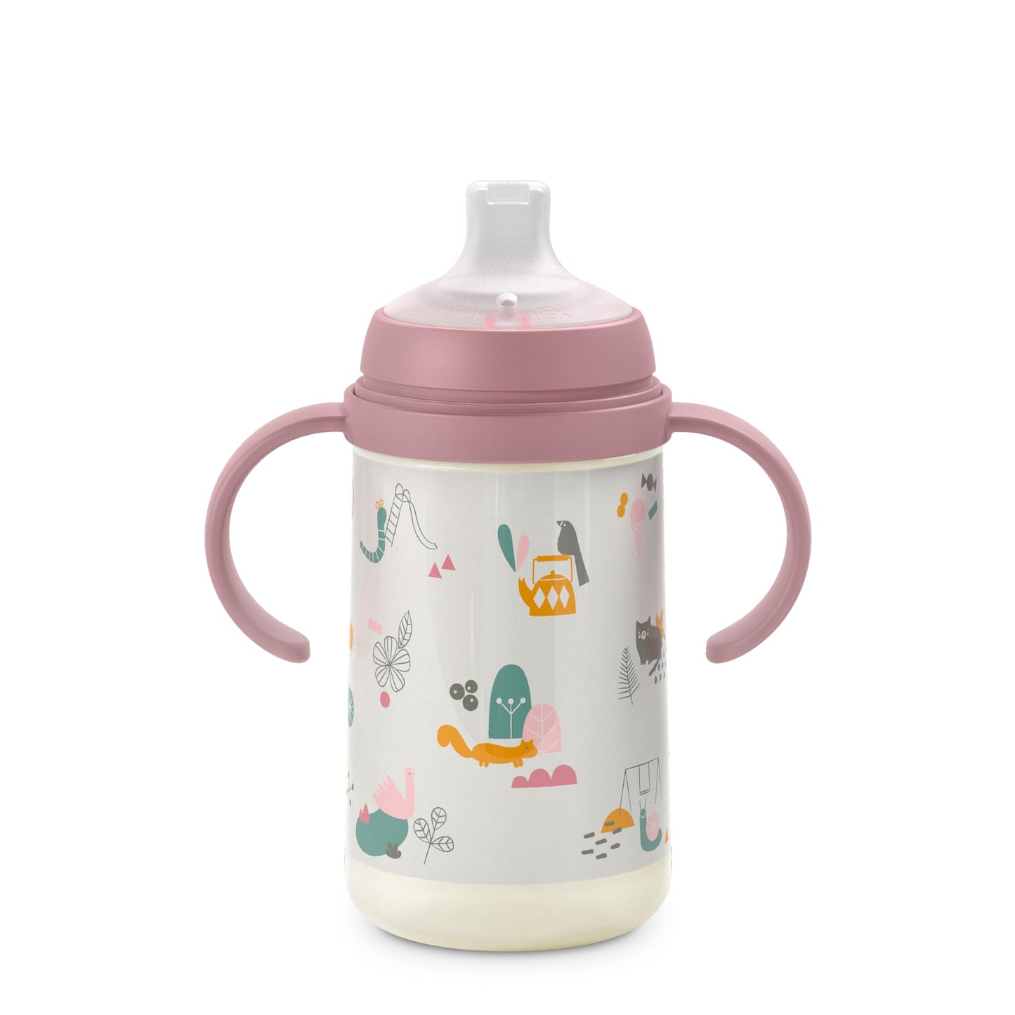 Suavinex õppimistass pehme silikoonist tilaga, lekkekindel, roosa, 270 ml