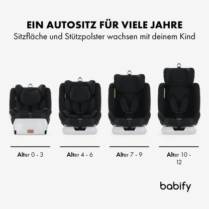Babify Onboard 360° pöörlev turvatool, Isofix, i-Size 40–150 cm, must/tumehall