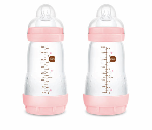 MAM Easy Start Anti-Colic lutipudelite komplekt 2 tk, 260 ml, roosa, 2+ kuud