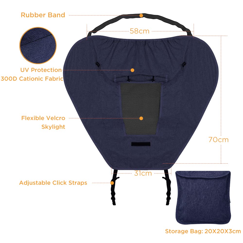 WD&CD universaalne päikesekate kärule, UV-kaitsega, tumesinine