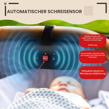 ZAZU Robby automaatne vankril kiigutaja, must, USB-laetav, 40-minutiline taimer, nutikas nutusensor