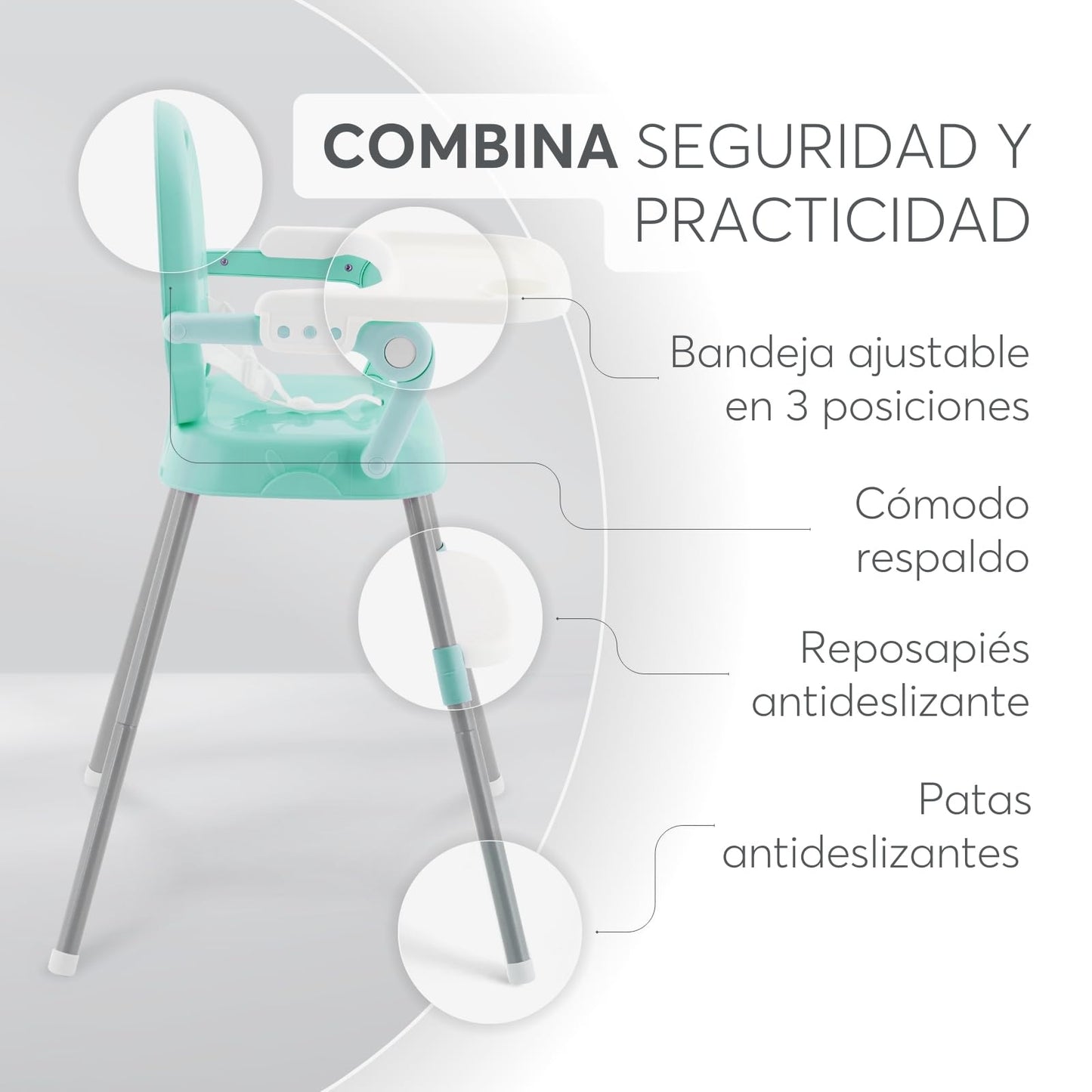 KikkaBoo Spoony 3-in-1 söögitool beebile, kokkupandav, eemaldatava kandikuga – münt