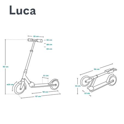 Lionelo Luca tõukeratas, kokkupandav, 200 mm PU-rattad, kuni 100 kg
