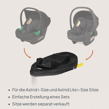 Lionelo Astrid i-Size Base Plus ISOFIX-alus turvahällile, 180° pööratav, must