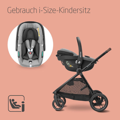 Maxi-Cosi Zelia S Trio 3-ühes vankrikomplekt, sünnist kuni 4. eluaastani (hall)
