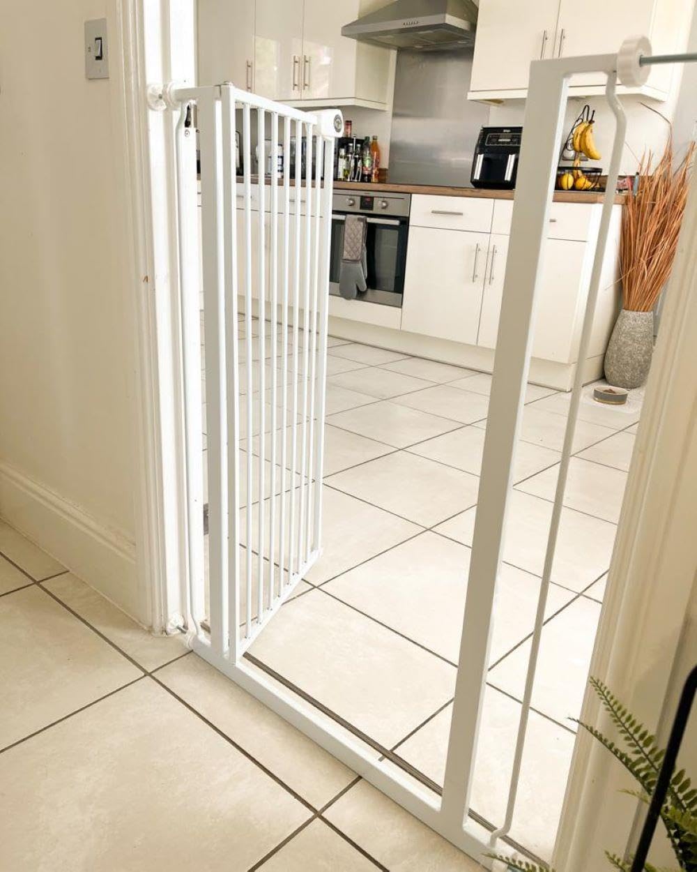 Safetots metallist turvavärav Extra High, valge, 68,5–75 cm, 104 cm
