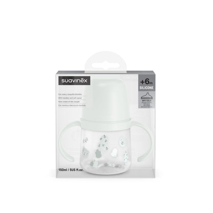 SUAVINEX õppetass käepidemetega 150 ml, Wild&Free roheline, alates 6. elukuust