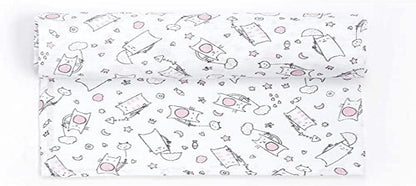 Ti TIN 100% puuvillane musliintekk beebidele “Cats” disainiga, 120 × 120 cm, roosa