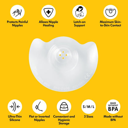 Medela Contact rinnanibukaitsmed silikoonist, 20 mm, 2 tk, läbipaistev