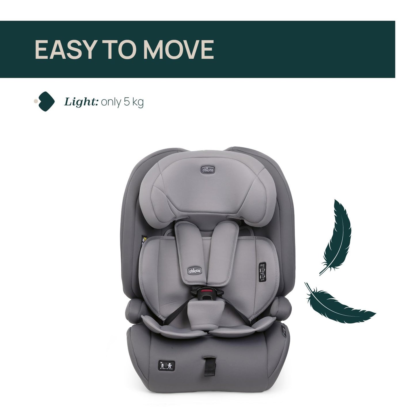 Chicco Gro Up i-Size turvatool 76-150 cm, 15 kuud kuni 12 aastat, ISOFIX, 5 kg, hall