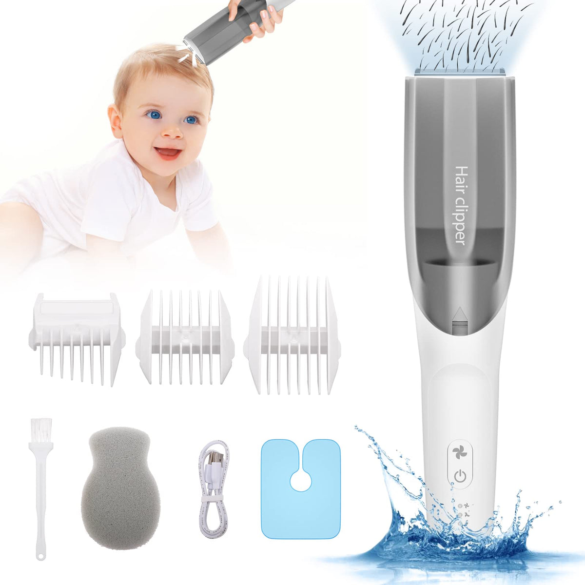 CARER SPARK beebitrimmer vaakumfunktsiooniga, valge, SPK-CDH001-WH