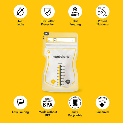 Medela Easy Pour ühekordsed rinnapiima säilituskotid, 210 ml, 100 tk