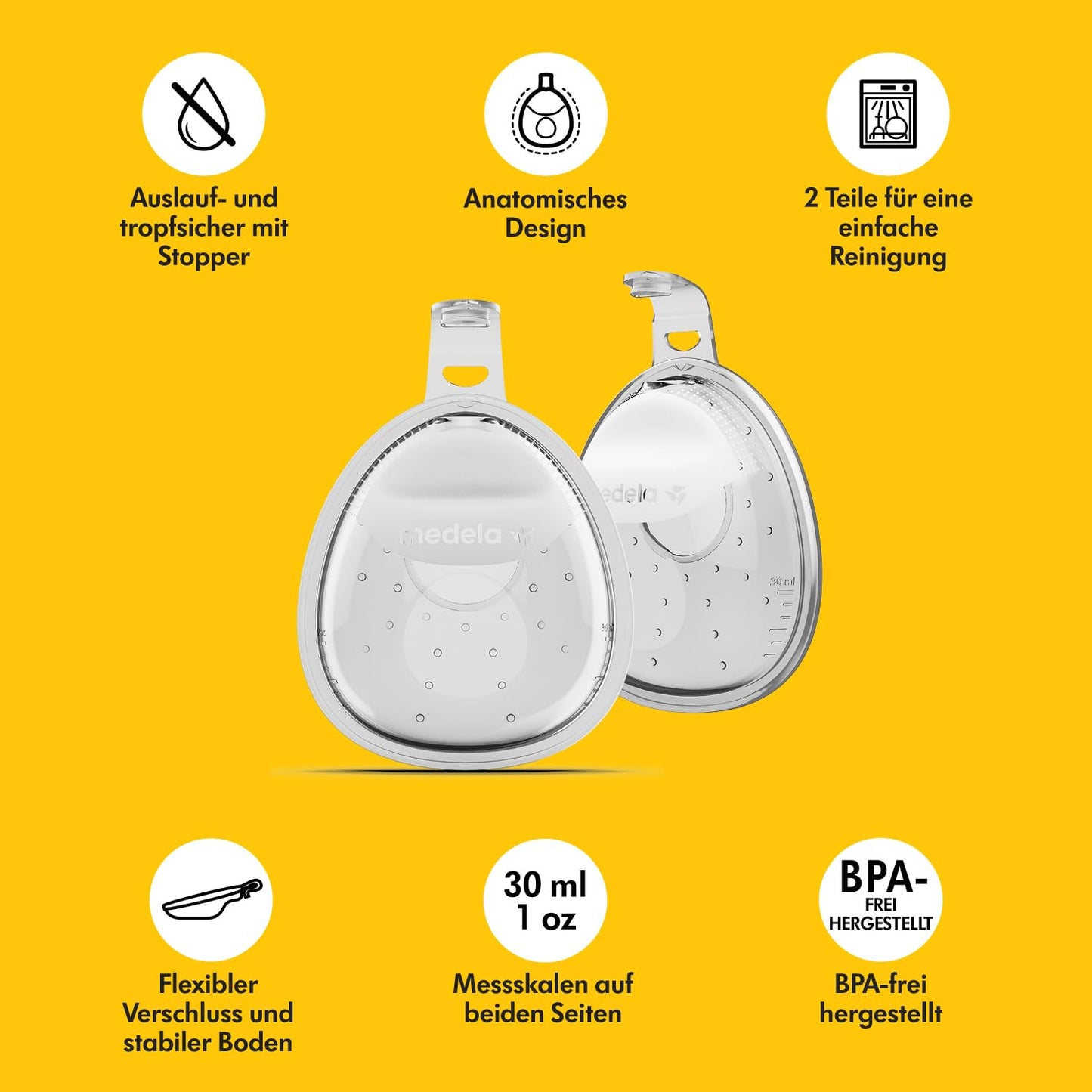 Medela InBra rinnapiima kogumiskestad, 30 ml, läbipaistev