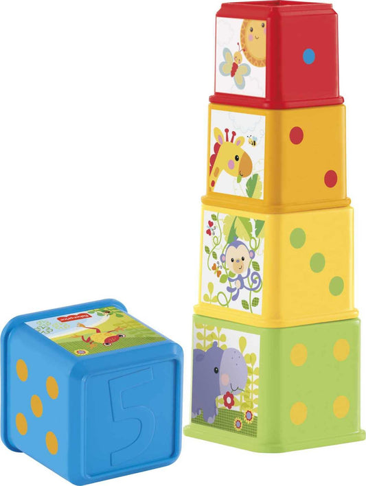 Fisher-Price Stack & Explore virnastamis- ja pesemisklotsid (5 tk), alates 6. elukuust