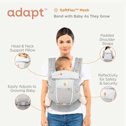 Ergobaby Adapt beebikandekott SoftFlex Mesh, 3-asendiline, Pink Quartz
