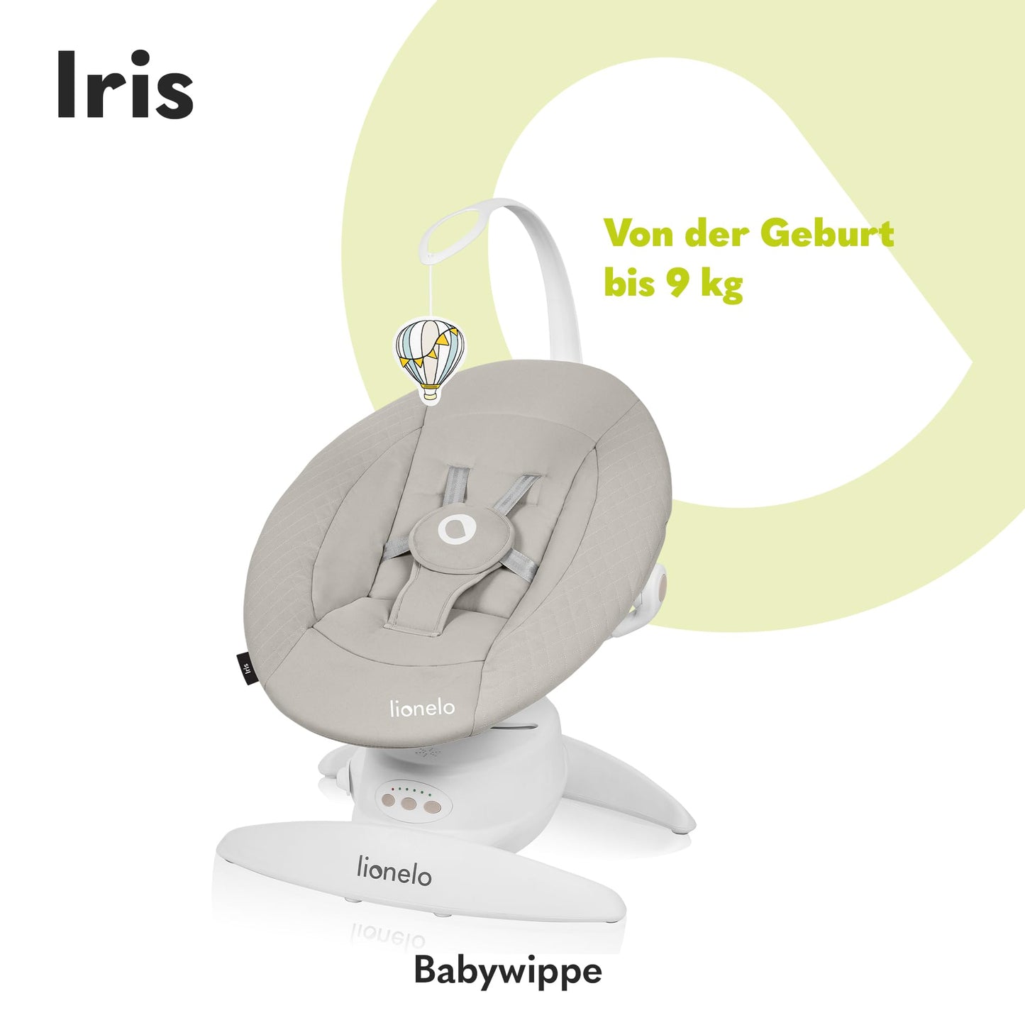 Lionelo Iris elektriline beebikiik 360° pöörlev, beež, kuni 9 kg