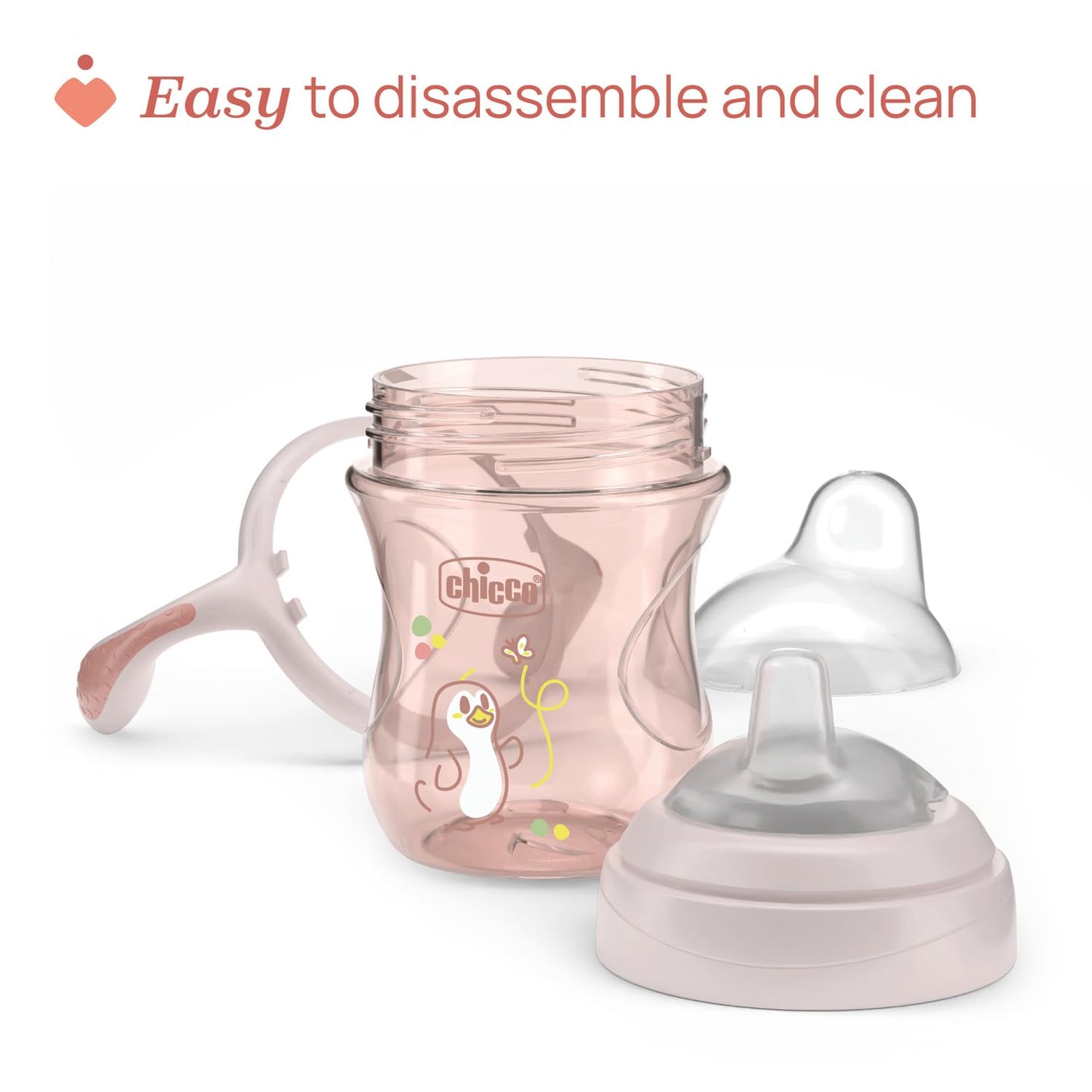 Chicco Transition joogitops 200 ml, roosa, 4+ kuud, BPA-vaba