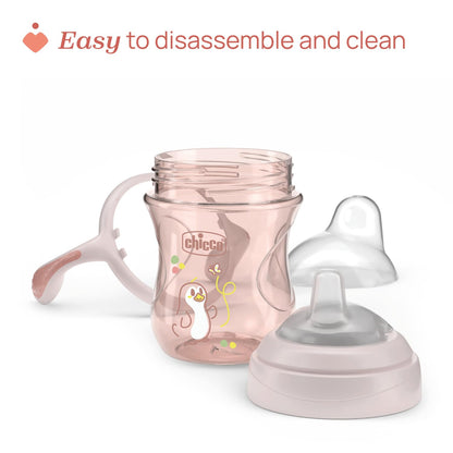 Chicco Transition joogitops 200 ml, roosa, 4+ kuud, BPA-vaba