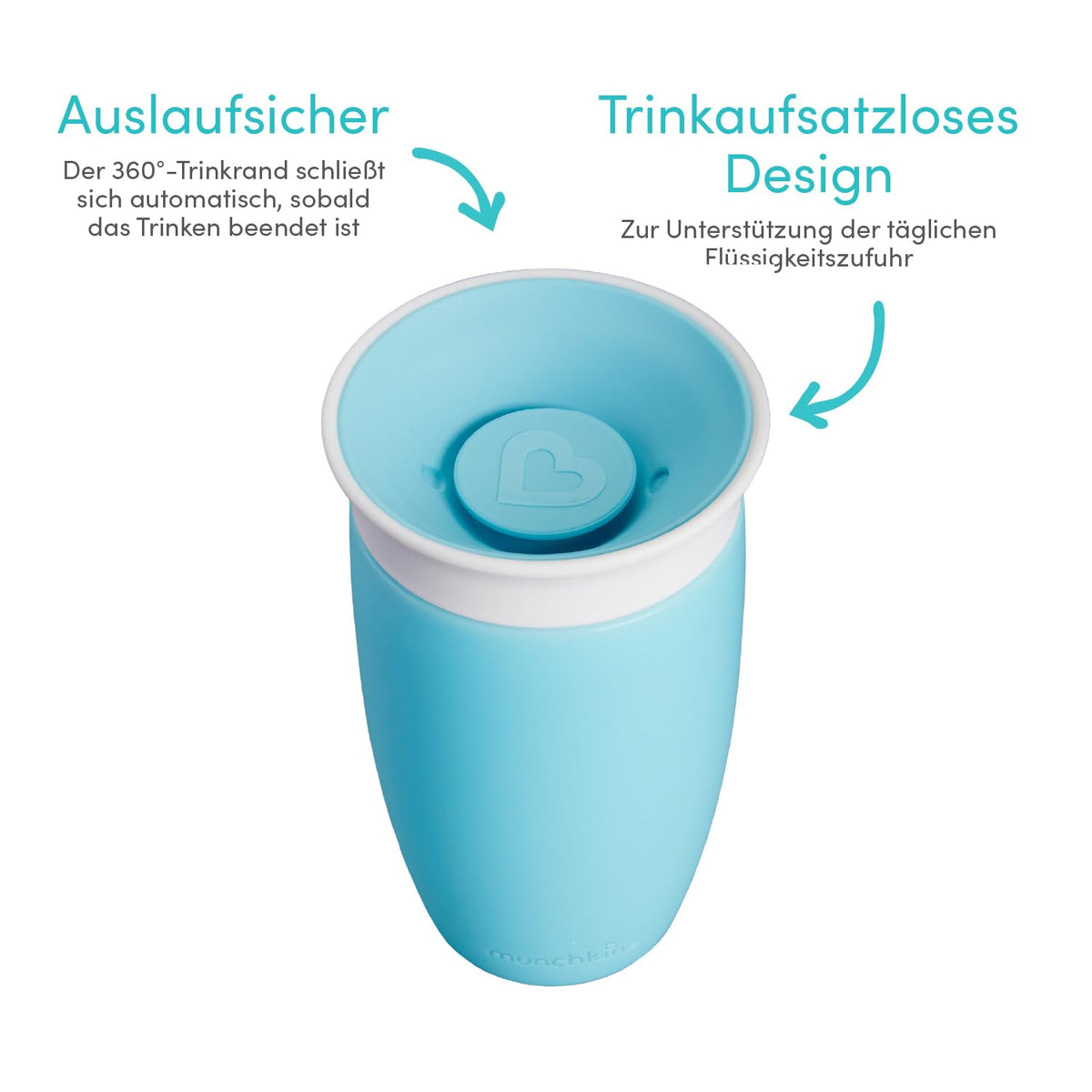 Munchkin Miracle 360° õppimistops, 2 tk, 296 ml, sinine/roheline, alates 12 kuust
