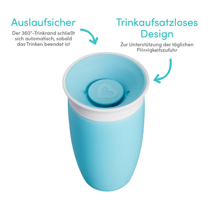Munchkin Miracle 360° õppimistops, 2 tk, 296 ml, sinine/roheline, alates 12 kuust