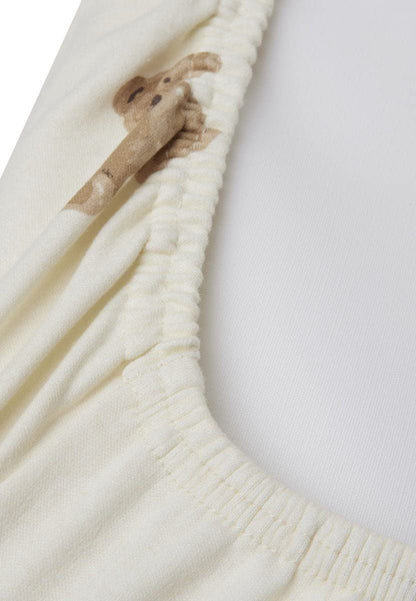 Jollein pehme mähkimisaluse kate “Teddy Bear”, 100% puuvill, valge, 50 × 70 cm