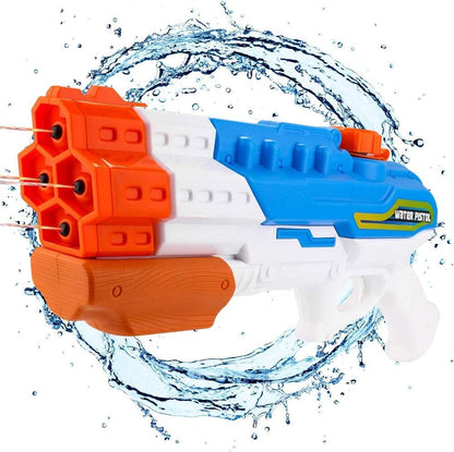 Super Squirt veepüstol 4-auguga, suur mahutavus (1800ml) ja pikk laskekaugus
