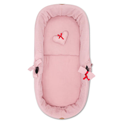 Totsy Baby musliinkangas vankrikorvi sisu (3-osaline komplekt), roosa