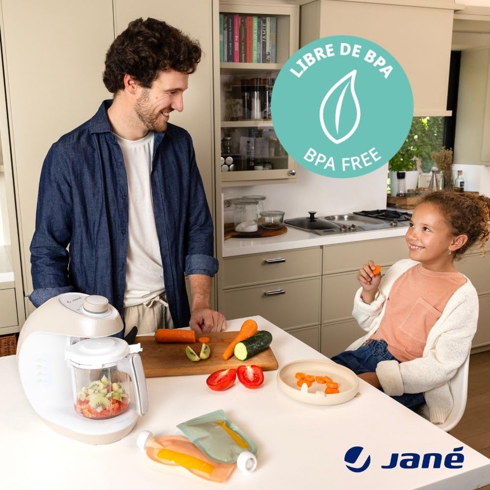 Jané Chefkiss 7-ühes beebitoiduvalmistaja – aurutamine, sulatus, soojendus, steriliseerimine ja automaatne puhastus