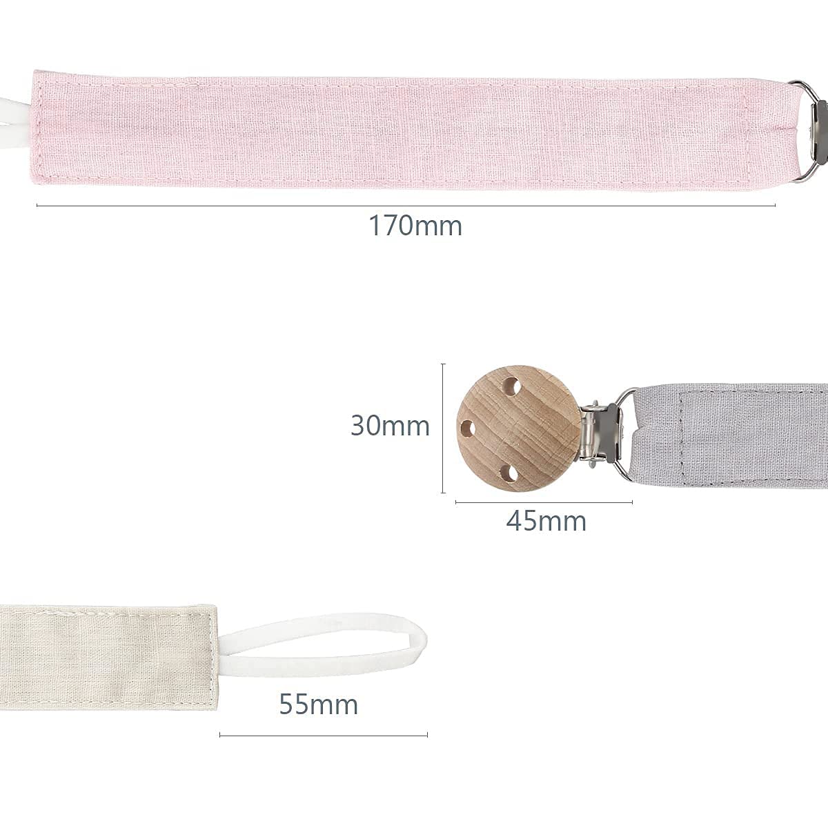 Ruby kangast lutiketi komplekt, 3 tk, puidust klambriga