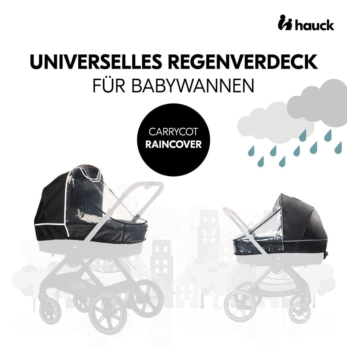 hauck universaalne vihmakile beebivannile, läbipaistev, 67 x 48 x 65 cm