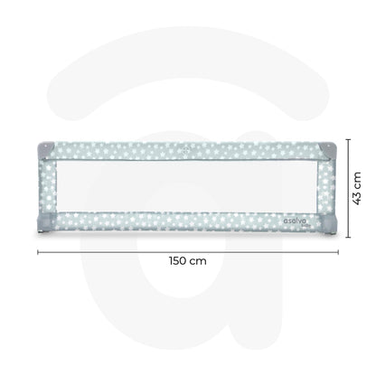 Asalvo kokkupandav voodipiire 150 cm – hallid tähed