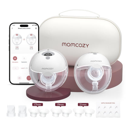 Momcozy M5 Smart elektriline rinnapump, 2 tk, hall, äpiga juhitav