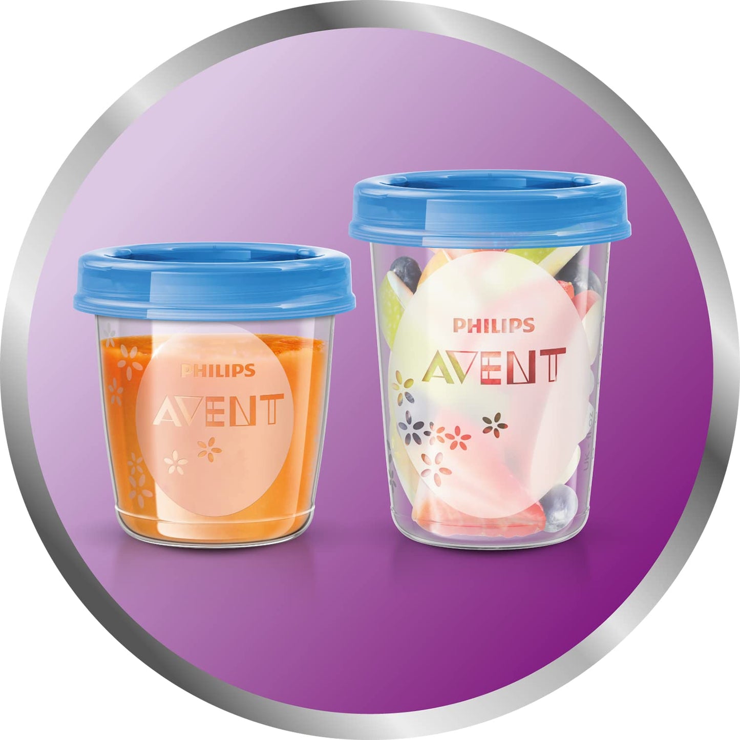 Philips Avent toidusäilitustopsid 180/240 ml + lusikas, 20 tk