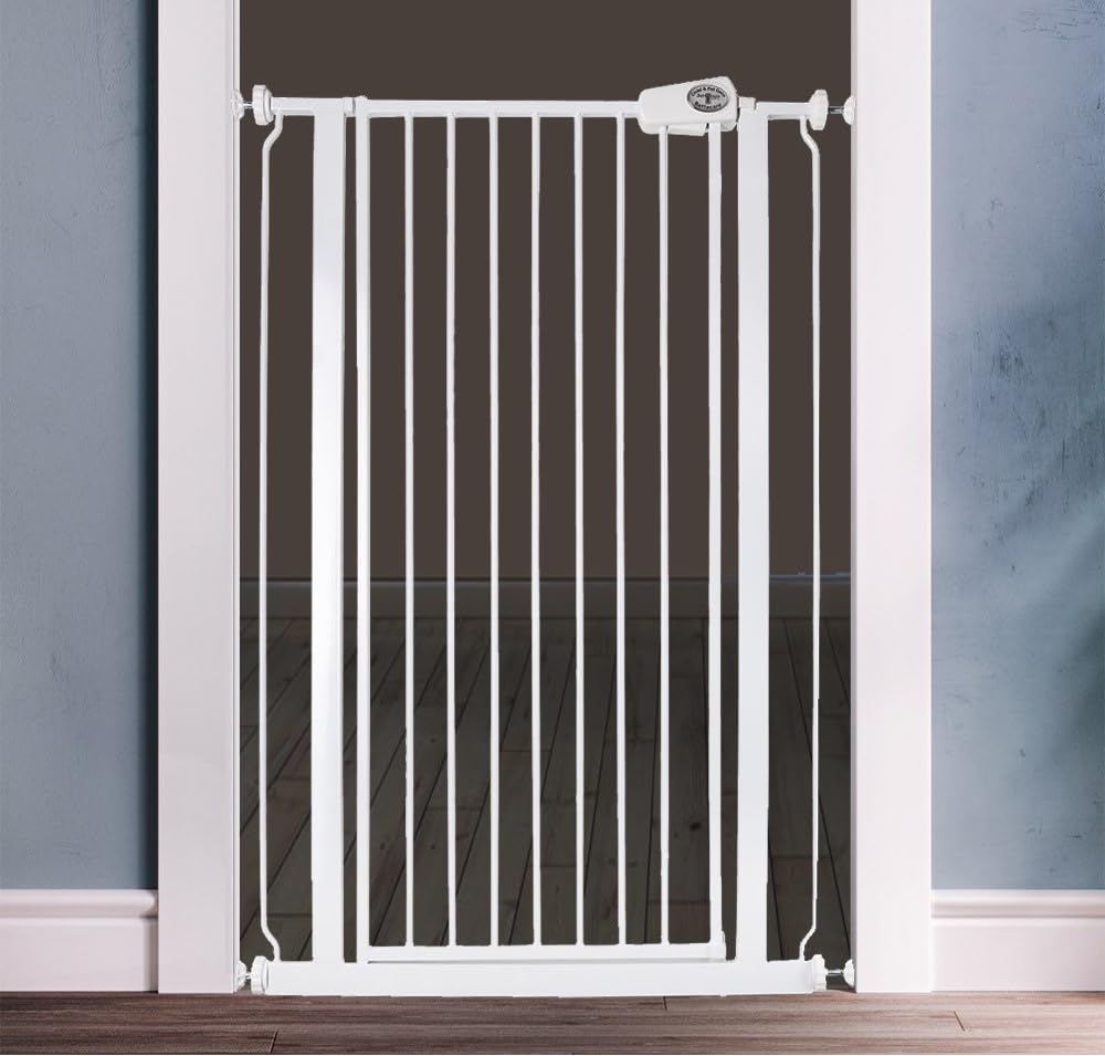 Safetots metallist turvavärav Extra High, valge, 68,5–75 cm, 104 cm