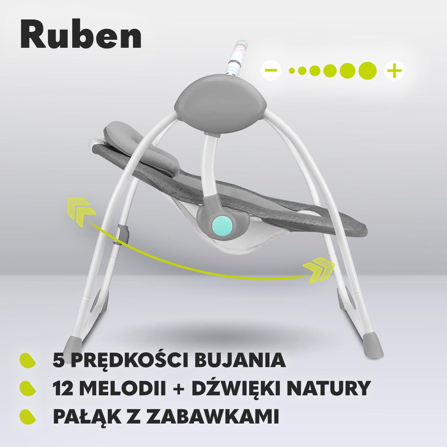 Lionelo Ruben elektriline beebikiik, kuni 9 kg, hall-türkiis